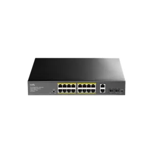 CUDY GS1018PS2 16-Port Gigabit PoE+ Switch with 2 Uplink Gigabit Ports and 2 Gigabit SFP Slots 200W