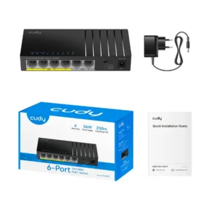 CUDY FS106P 6-Port 10/100M PoE+ Switch 36W